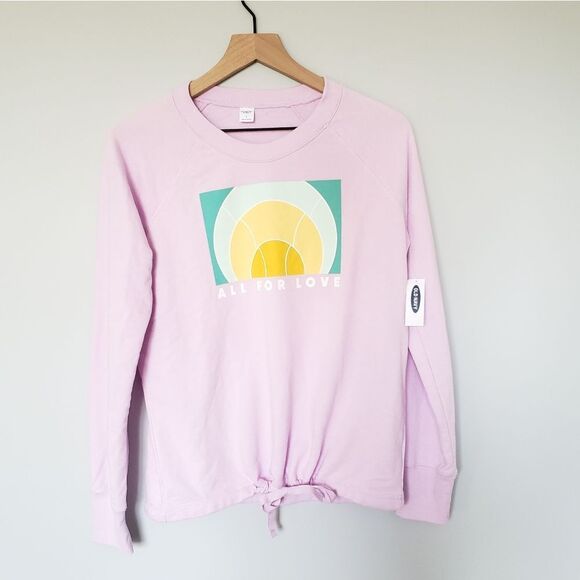 Old Navy All Is Love Rainbow Sweatshirt Pullover Purple SZ Small - Picture 1 of 4